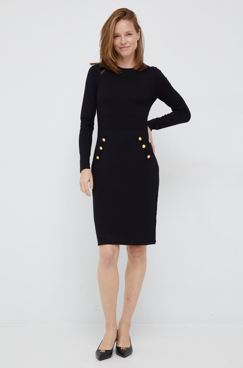

Платье Dkny цвет чёрный mini прямая