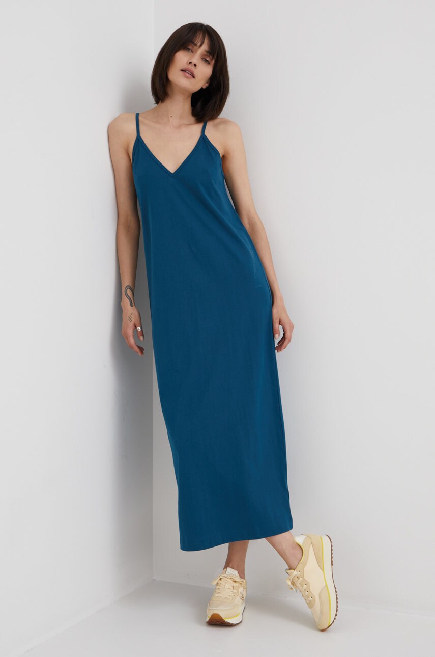 G-star raw rochie din bumbac culoarea turcoaz, maxi, mulata
