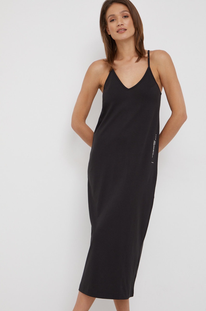 

Хлопковое платье G-Star Raw цвет чёрный maxi облегающая