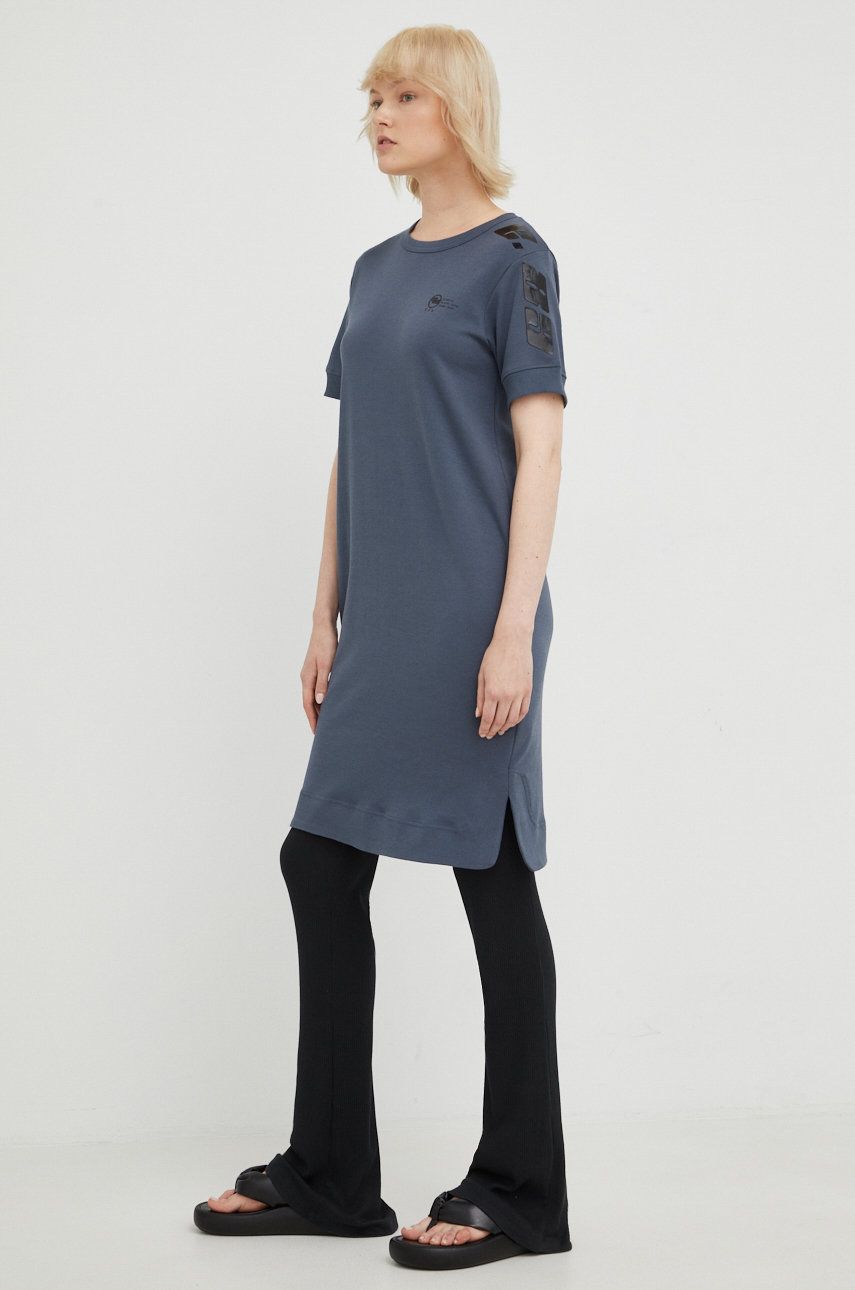 Bavlněné šaty G-Star Raw tmavomodrá barva, mini - námořnická modř -  100% Bavlna
