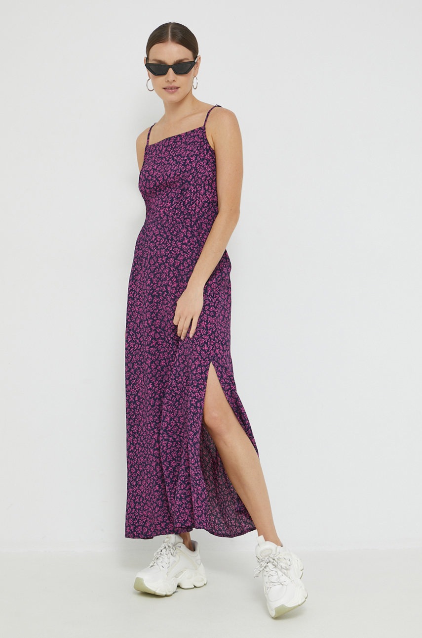 

Платье Tommy Jeans цвет синий maxi расклешённая