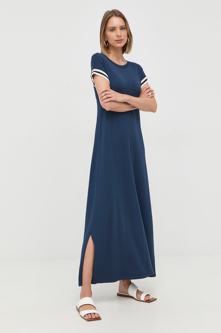 

Рокля Weekend Max Mara в тъмносиньо дълъг модел със стандартна кройка, Тъмносин