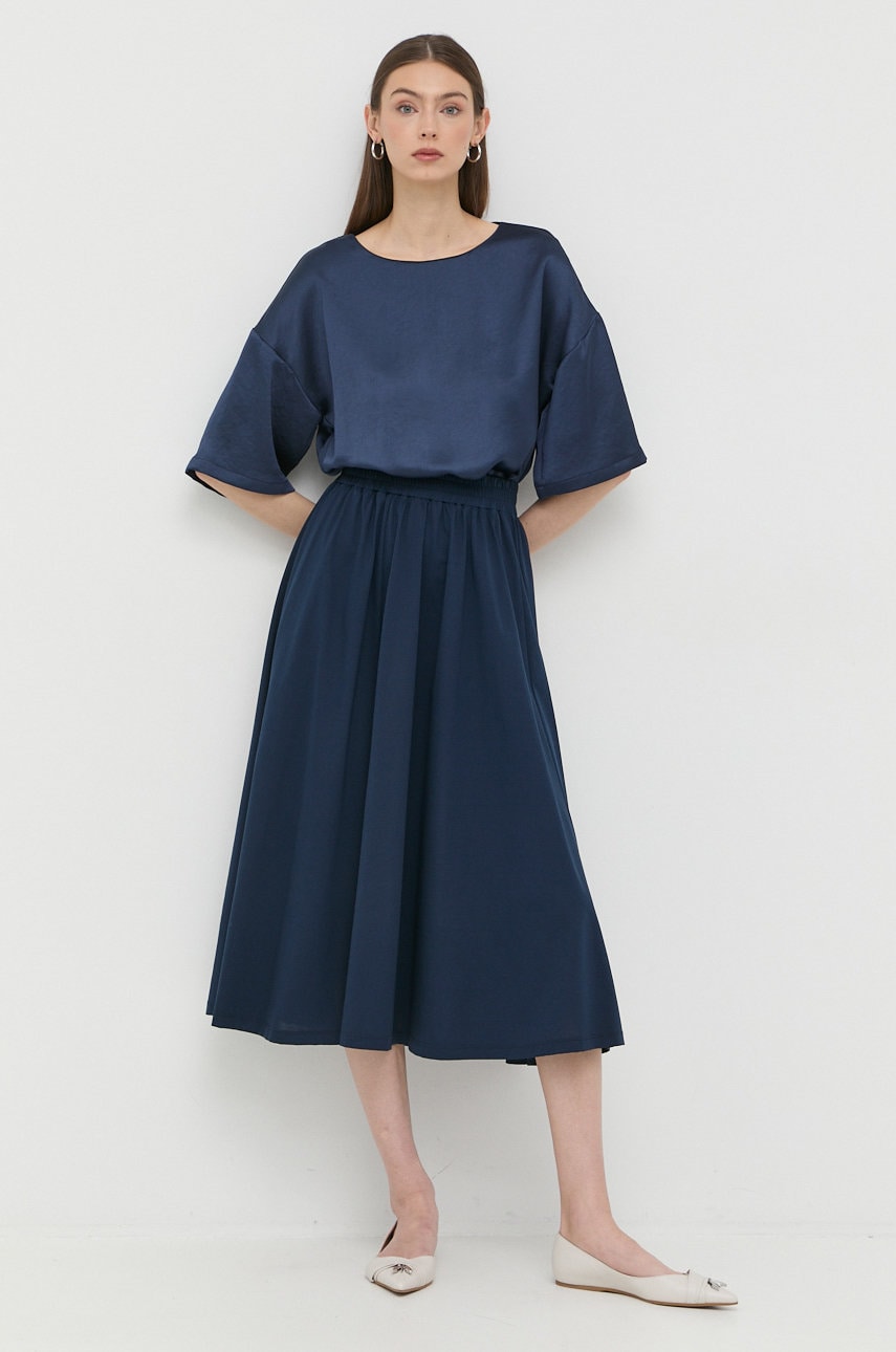 Weekend max mara rochie culoarea albastru marin, maxi, evazati