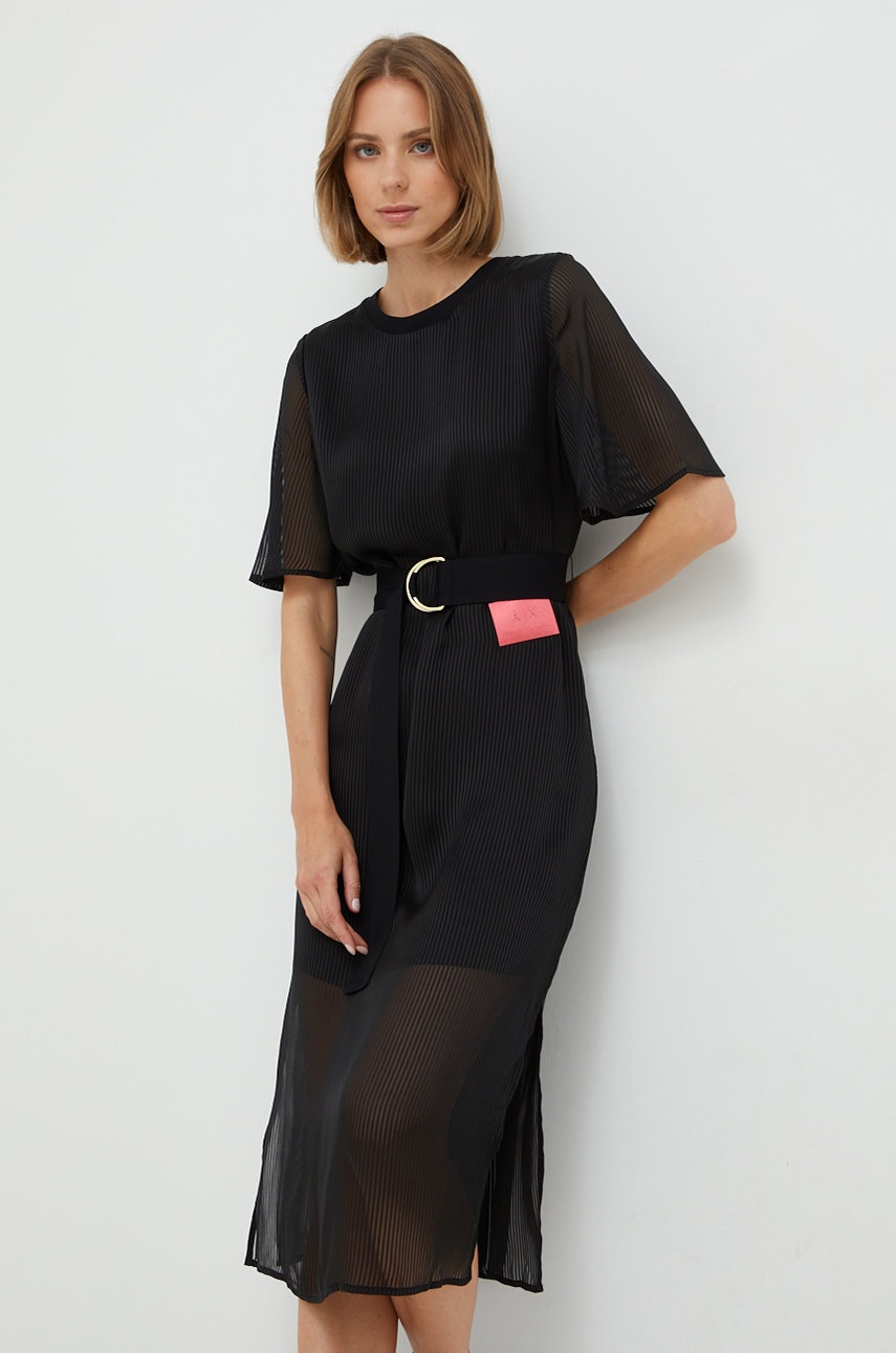 

Сукня Armani Exchange колір чорний midi пряма