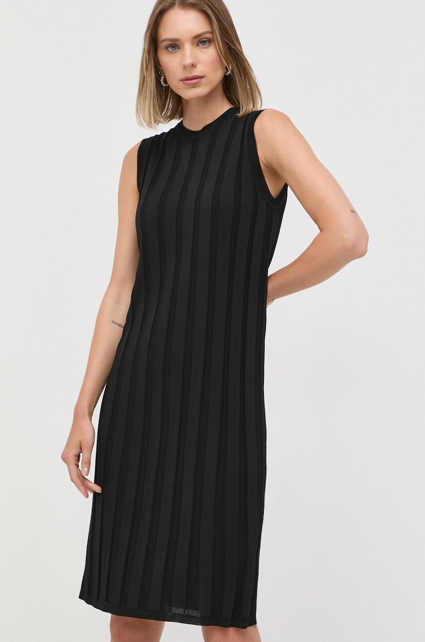 Max mara leisure rochie culoarea negru, mini, mulata