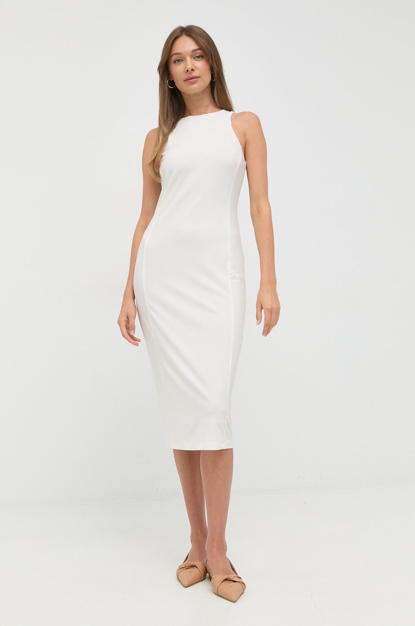 

Сукня Max Mara Leisure колір білий midi облягаюча