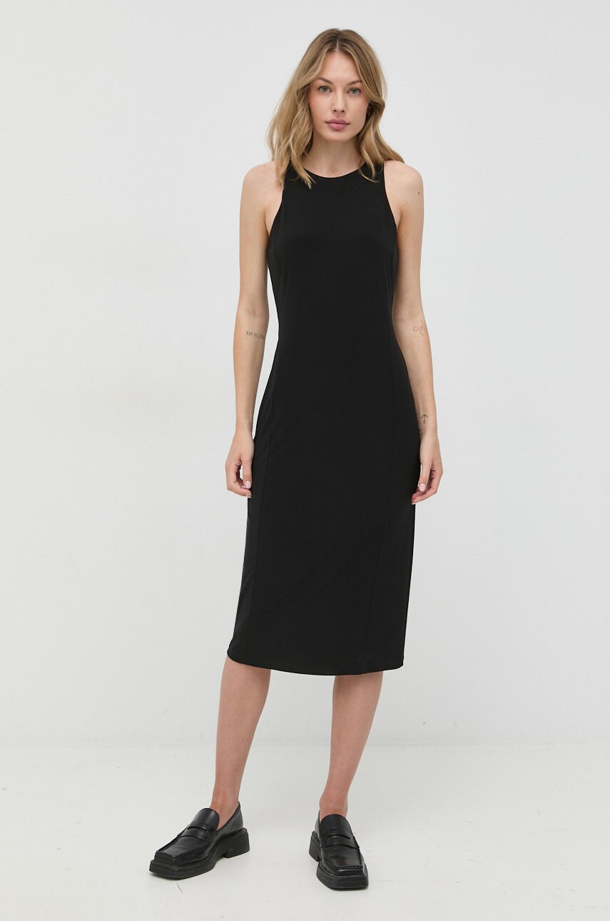 Max mara leisure rochie culoarea negru, midi, mulata