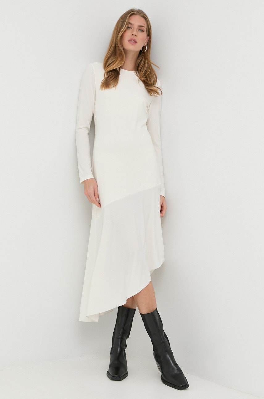 Max mara leisure rochie culoarea alb, midi, drept