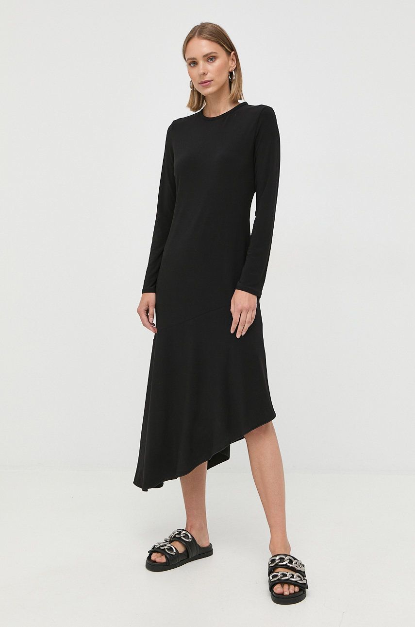 Max Mara Leisure rochie culoarea negru, midi, drept answear.ro imagine promotii 2022