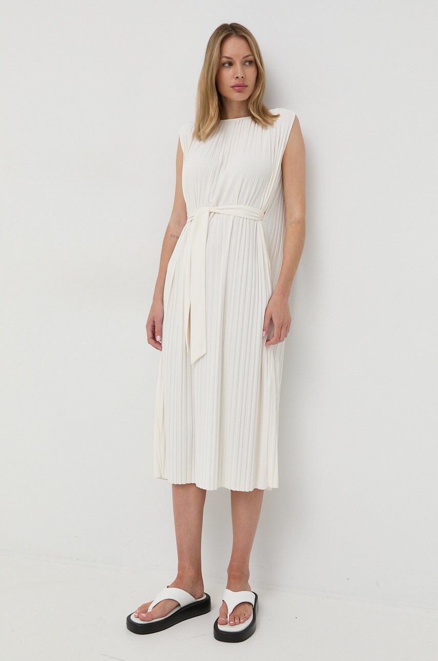 Max mara leisure rochie culoarea bej, midi, drept
