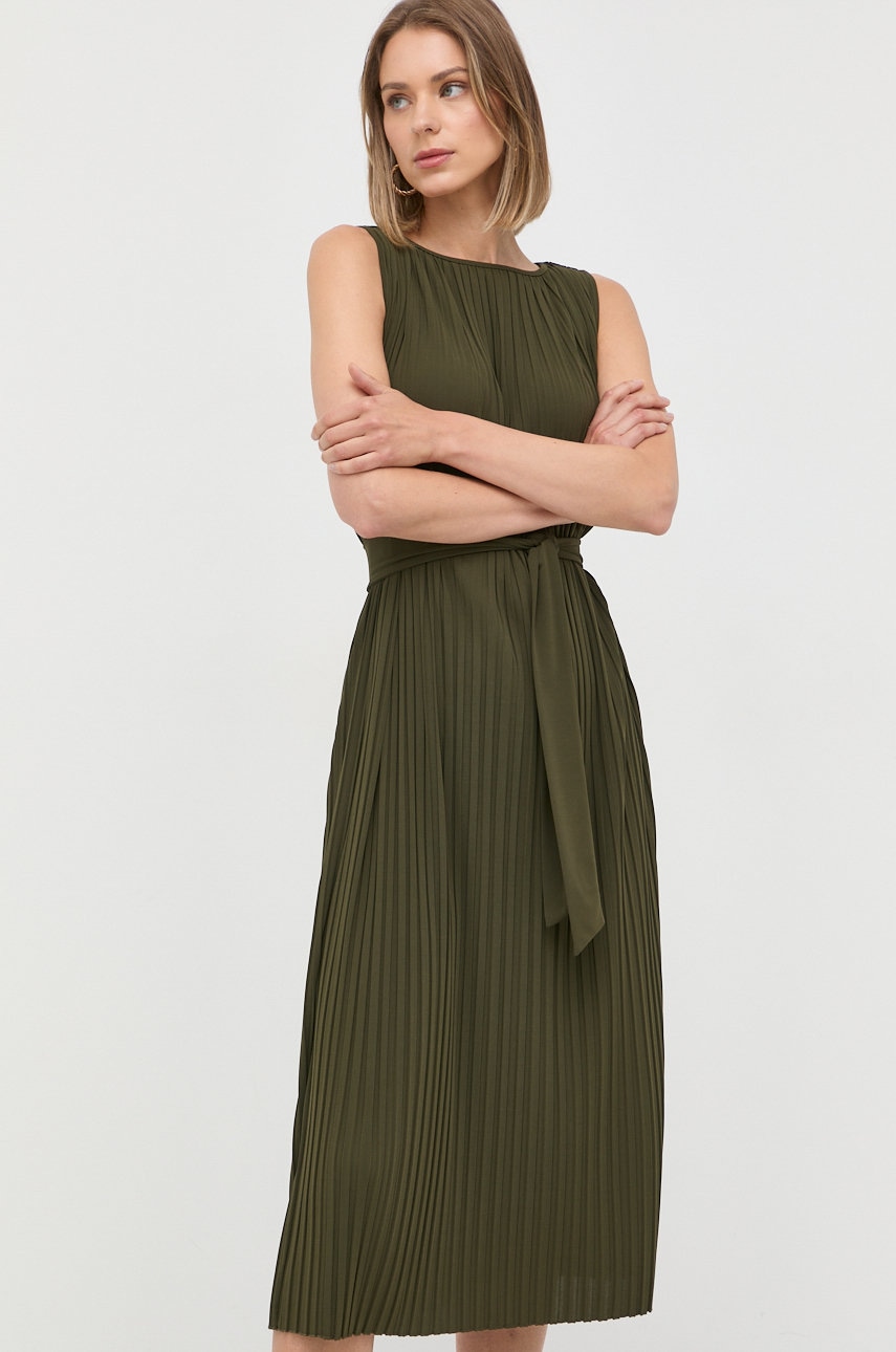 Max mara leisure rochie culoarea verde, midi, drept
