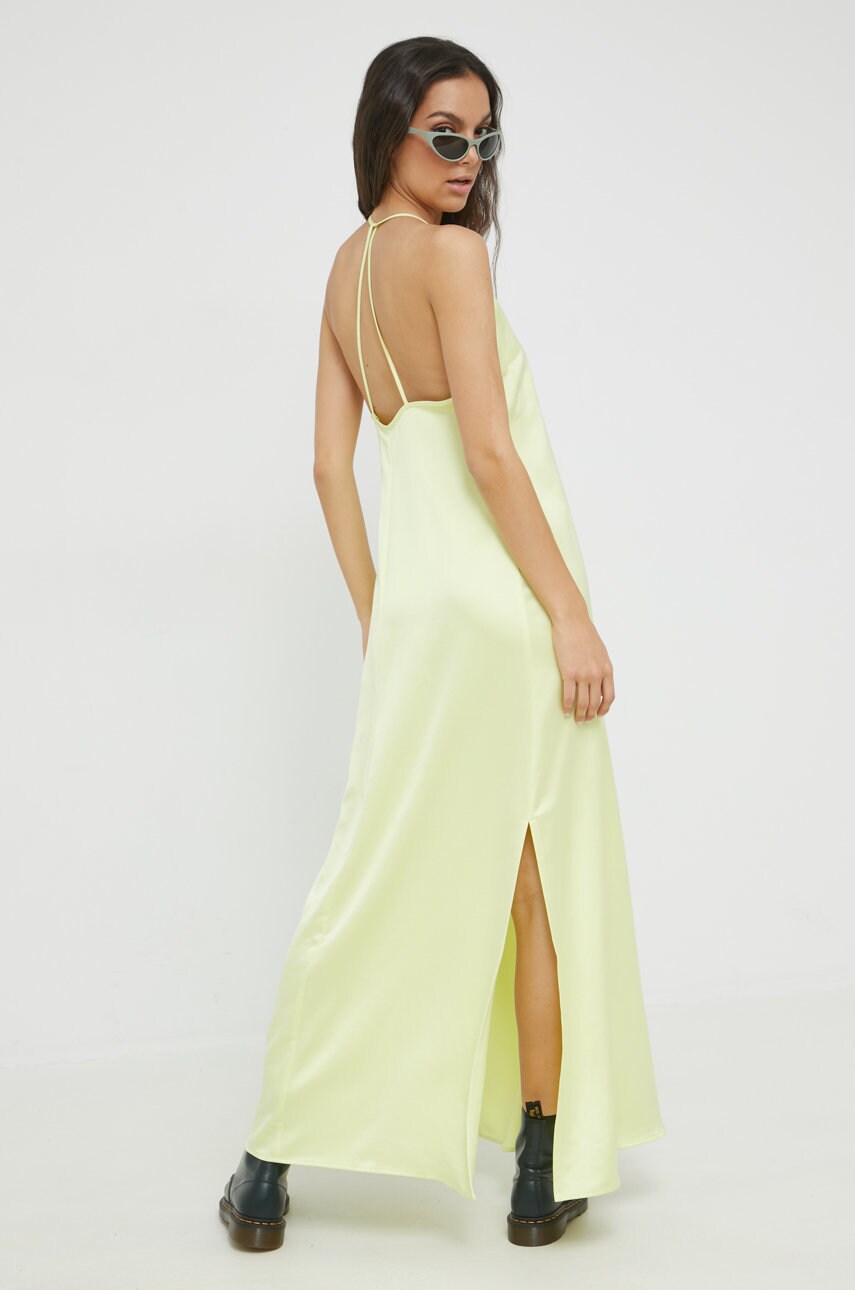 Hugo rochie culoarea galben, maxi, drept