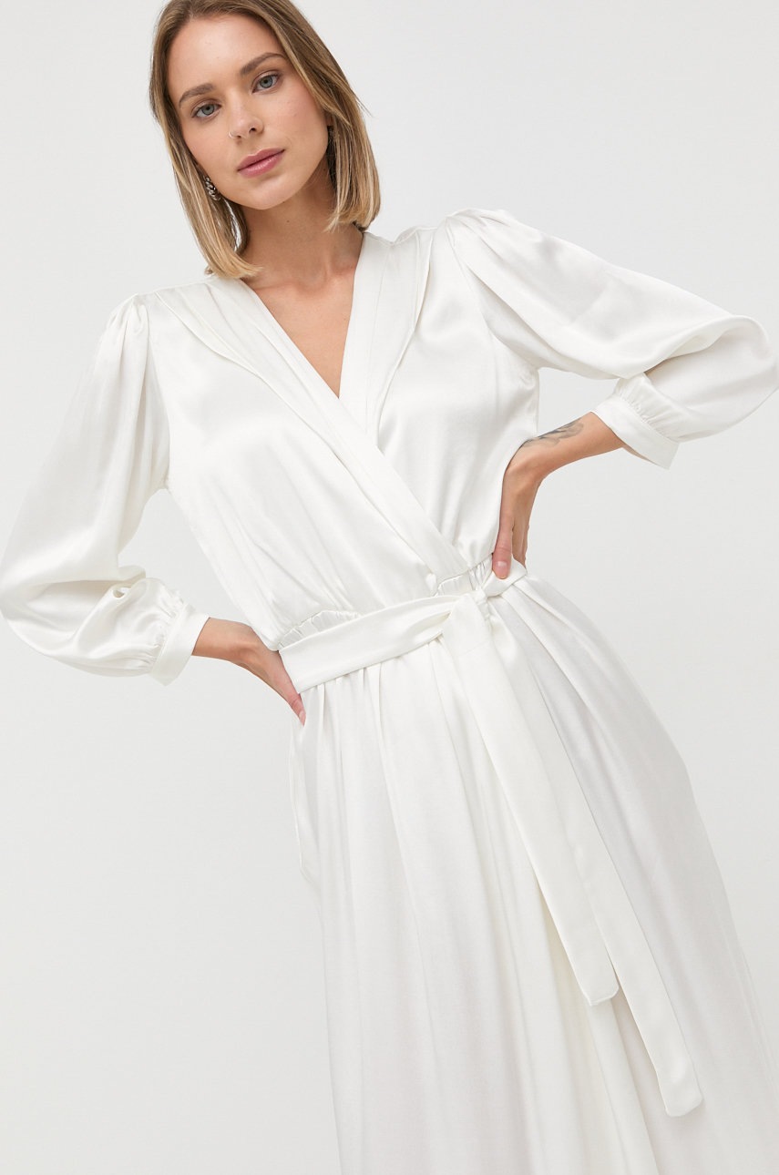 

Сукня Pinko колір білий maxi розкльошена