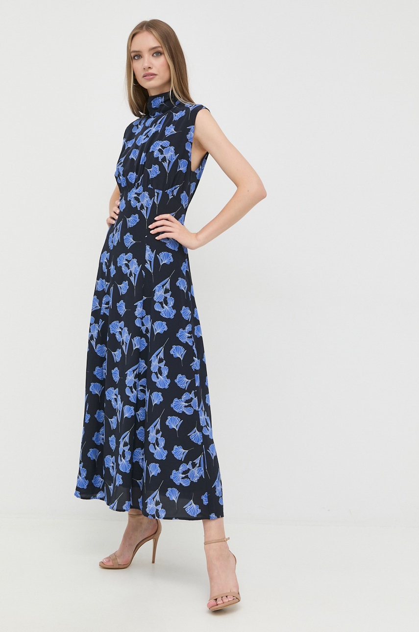Ivy oak rochie culoarea albastru marin, maxi, evazati