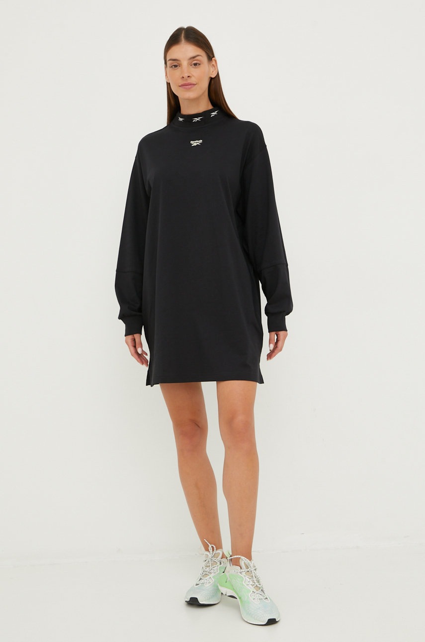 

Бавовняна сукня Reebok Classic колір чорний mini oversize