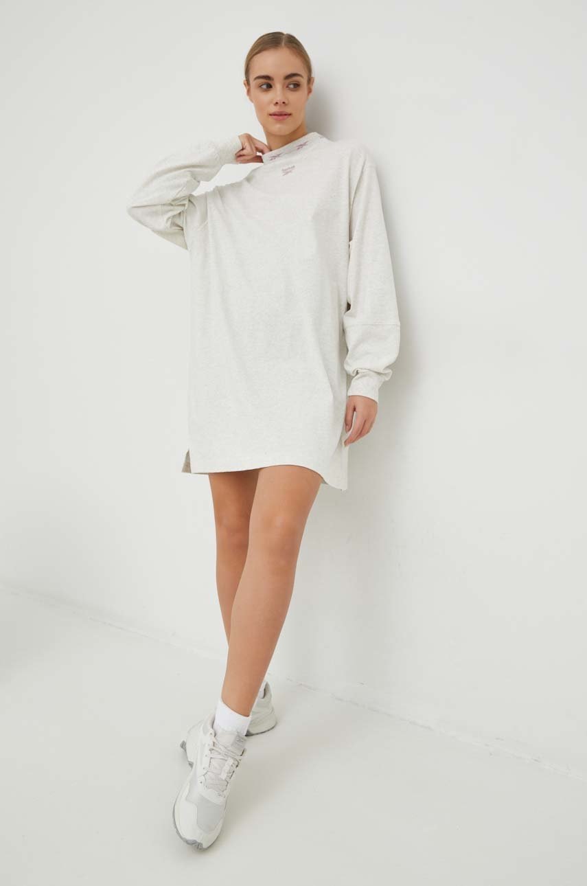 

Платье Reebok Classic цвет бежевый midi oversize