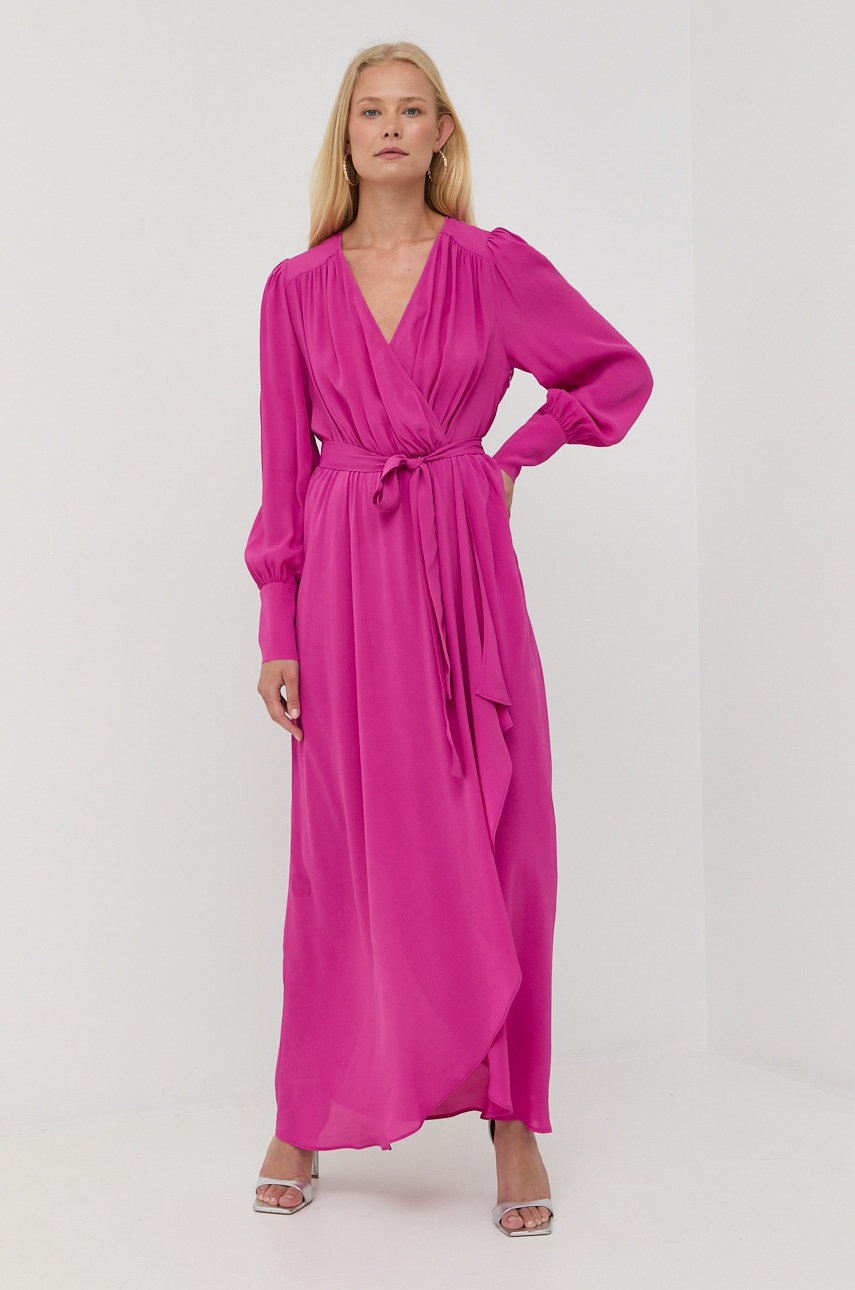 

Рокля Twinset в розово дълъг модел със стандартна кройка, Розов