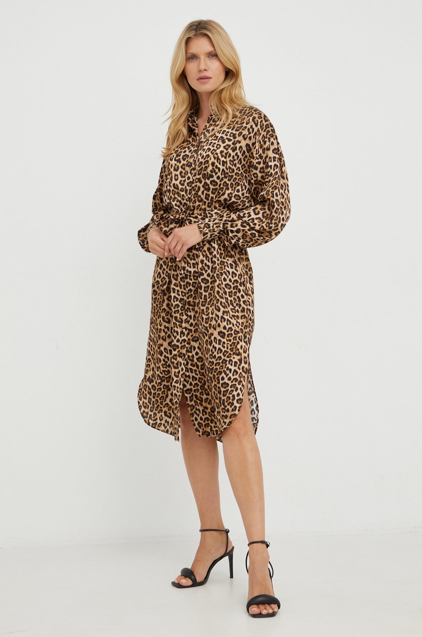 

Сукня Twinset колір коричневий maxi облягаюча