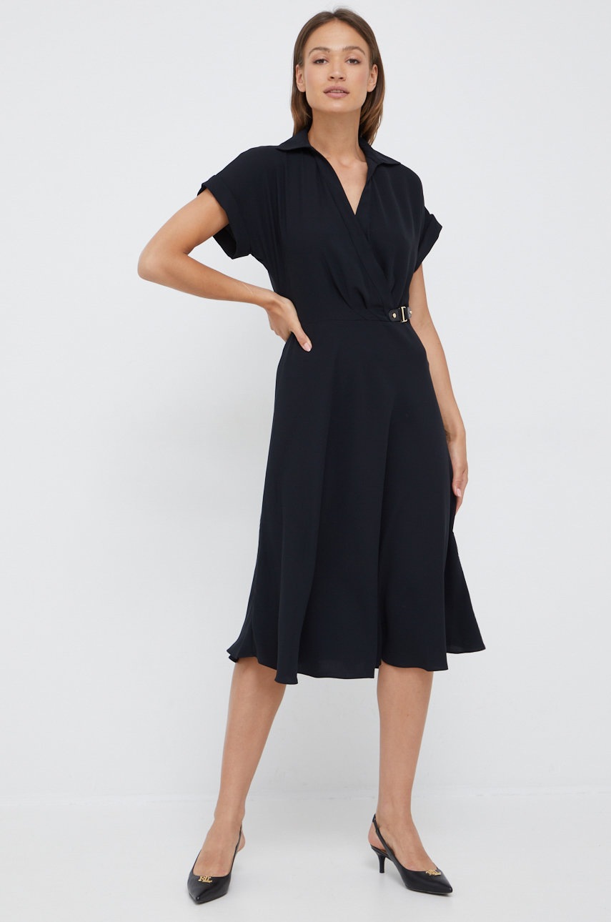 

Сукня Lauren Ralph Lauren колір чорний midi розкльошена