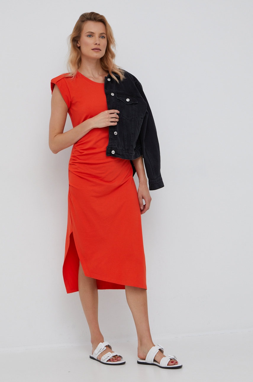 

Платье Lauren Ralph Lauren цвет оранжевый midi прямая