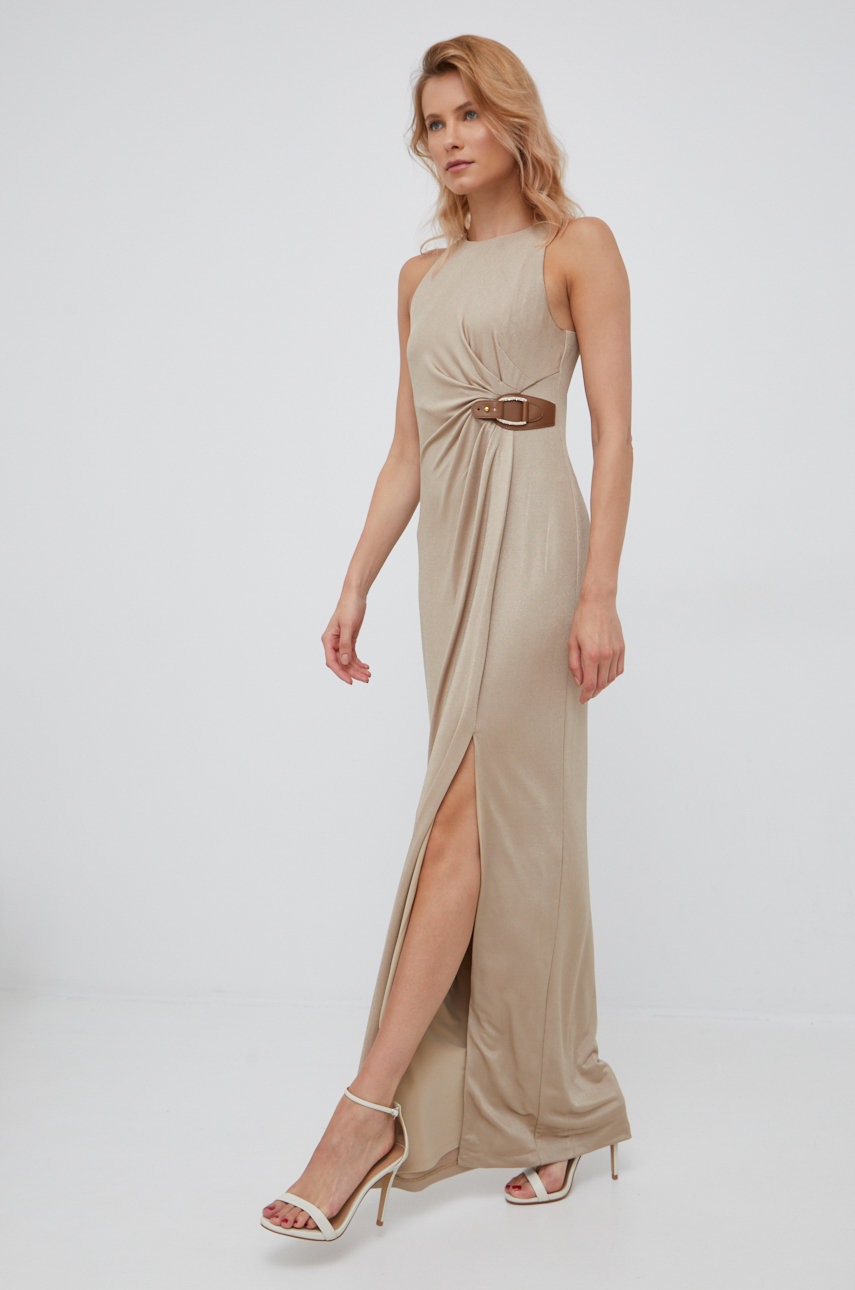 

Платье Lauren Ralph Lauren цвет бежевый maxi облегающая