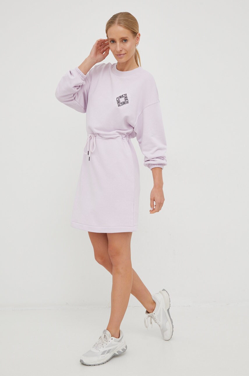 Puma rochie culoarea violet, mini, drept