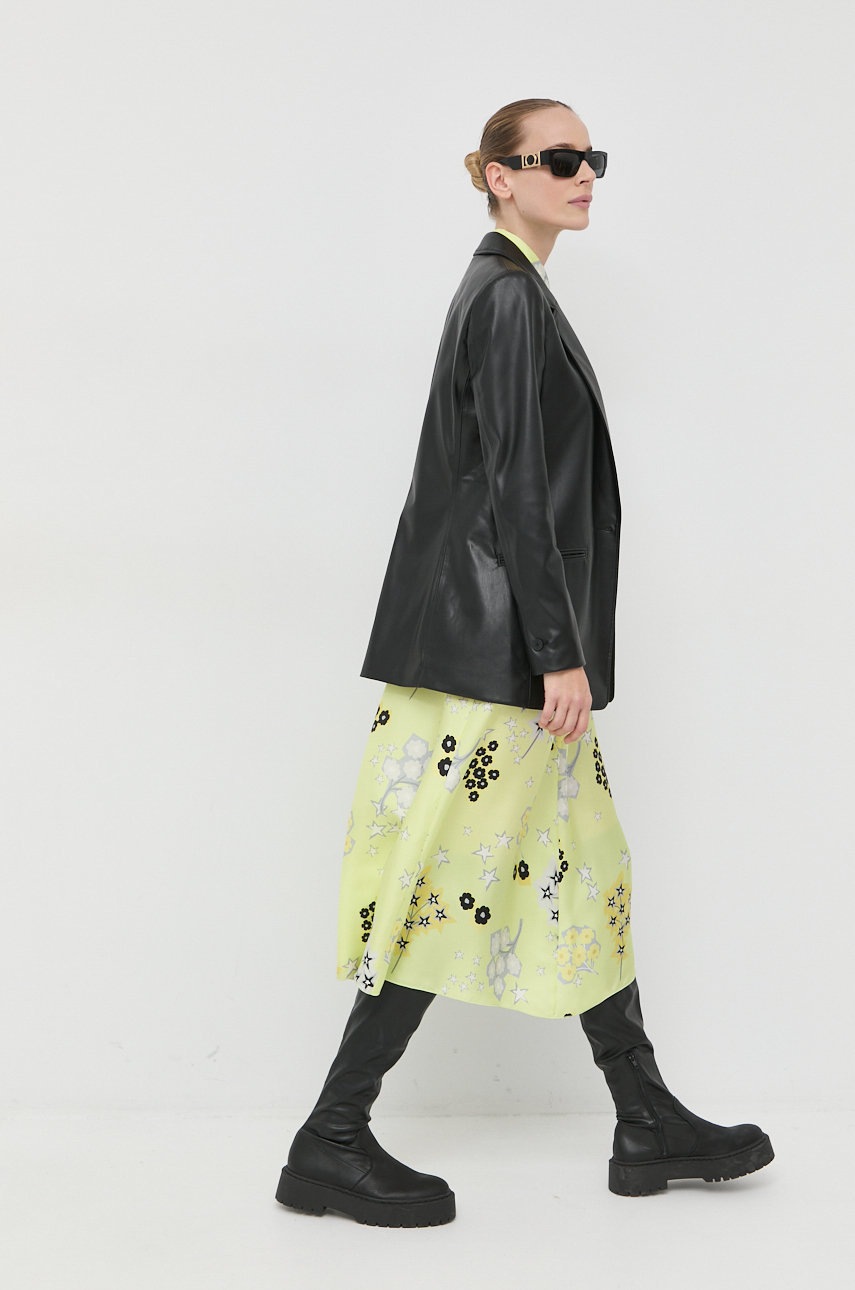 

Шовкова сукня Red Valentino колір зелений midi розкльошена