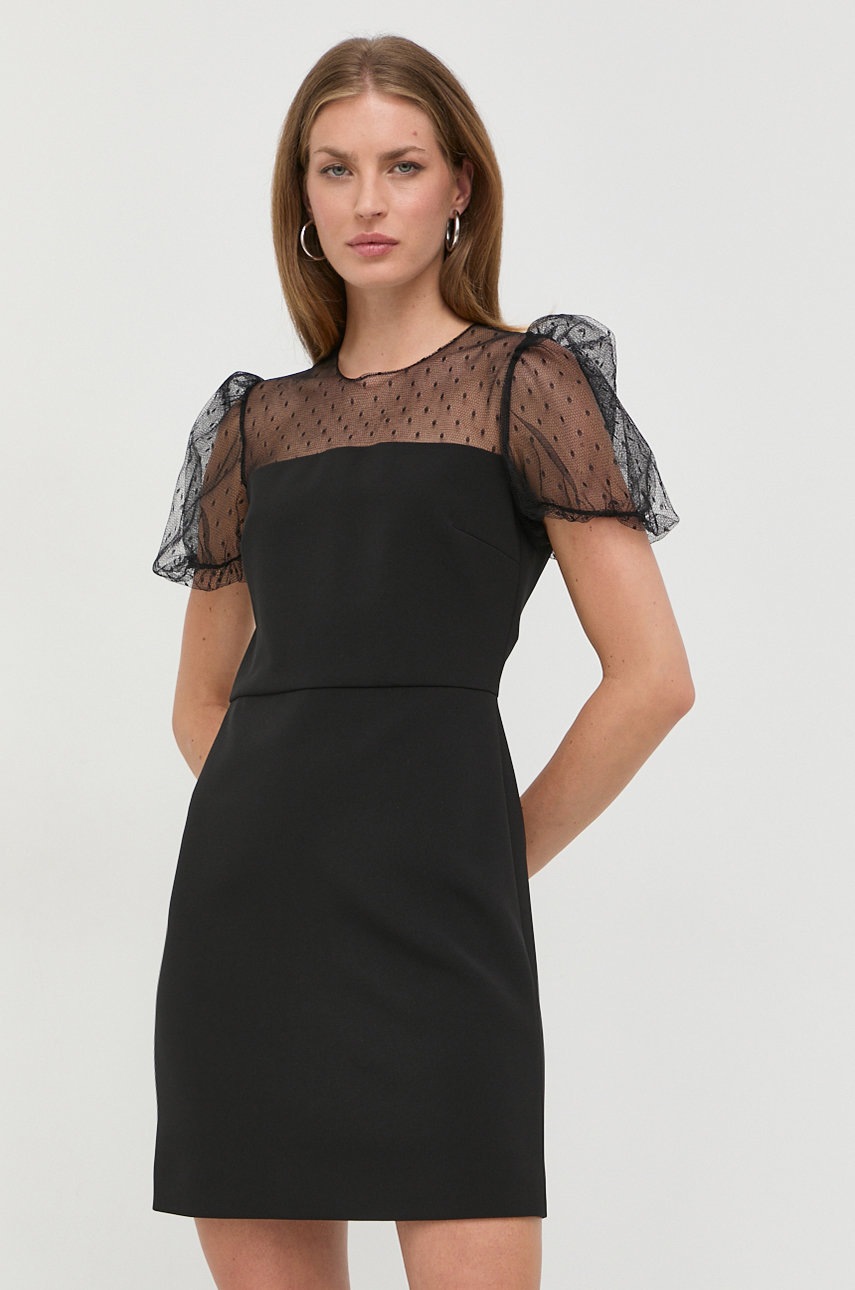 

Рокля Red Valentino в черно къс модел със стандартна кройка, Черен