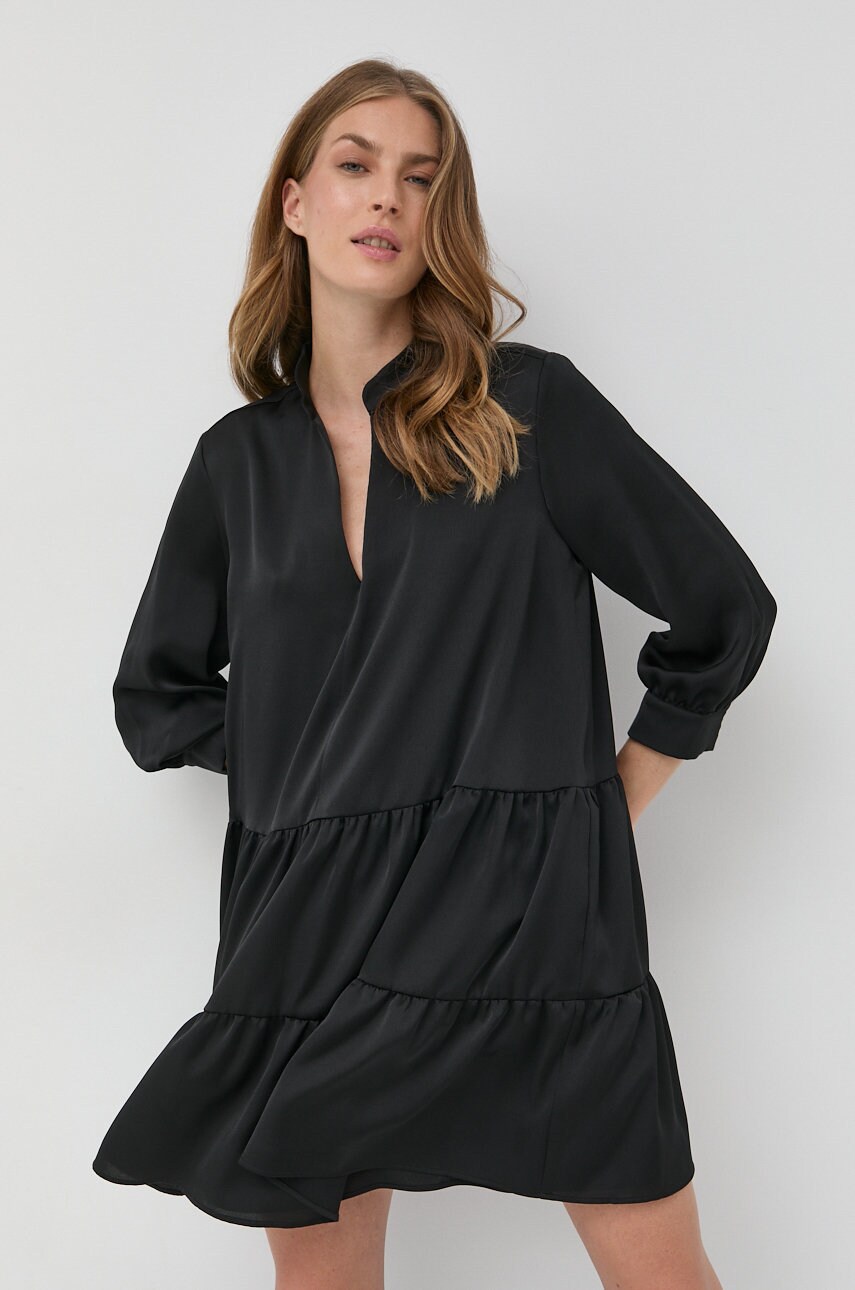 Marella rochie culoarea negru, mini, evazati