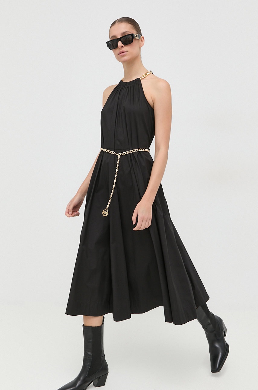 

Сукня MICHAEL Michael Kors колір чорний midi розкльошена