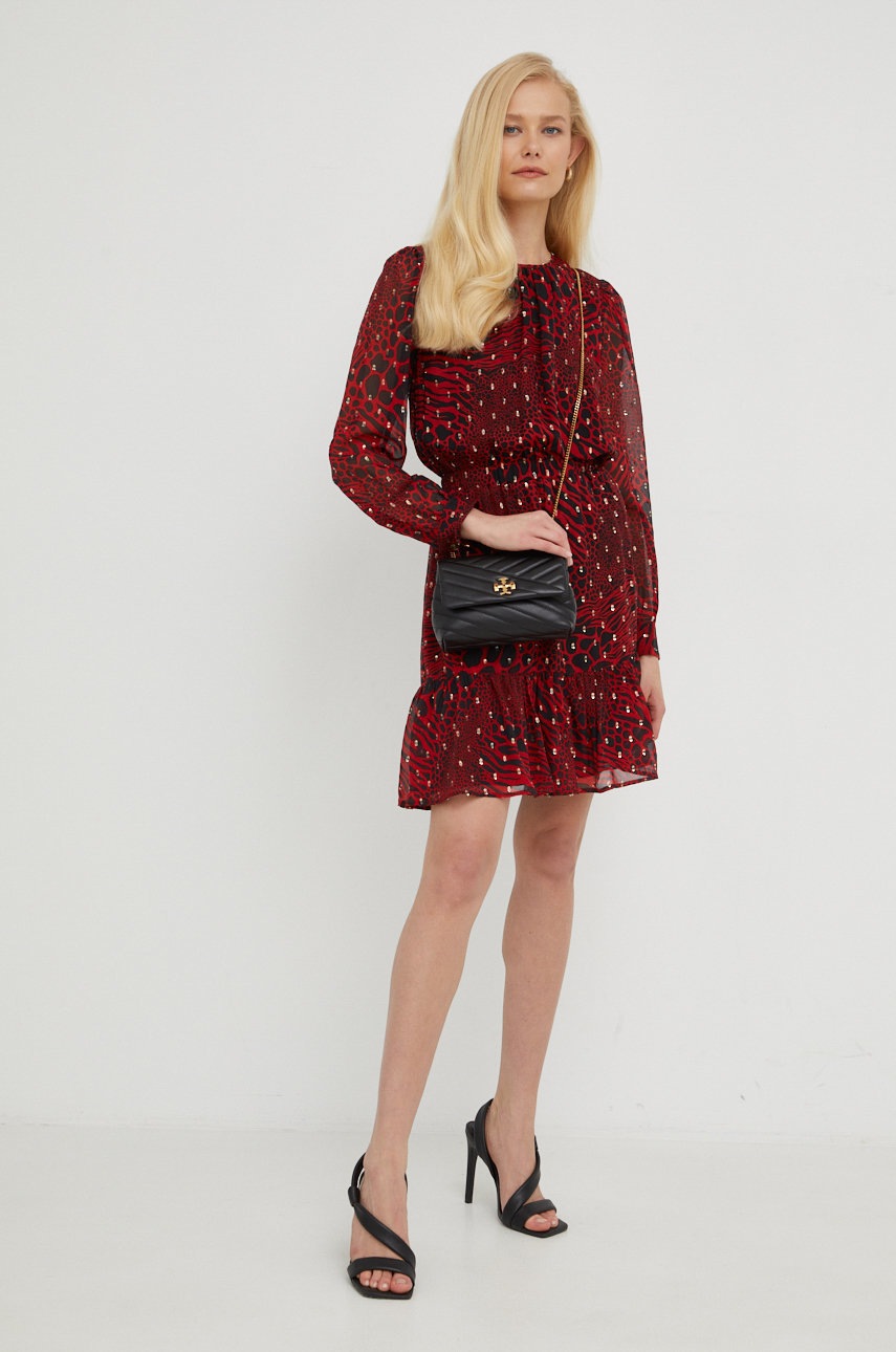 

Платье с примесью шелка MICHAEL Michael Kors цвет красный mini расклешённая