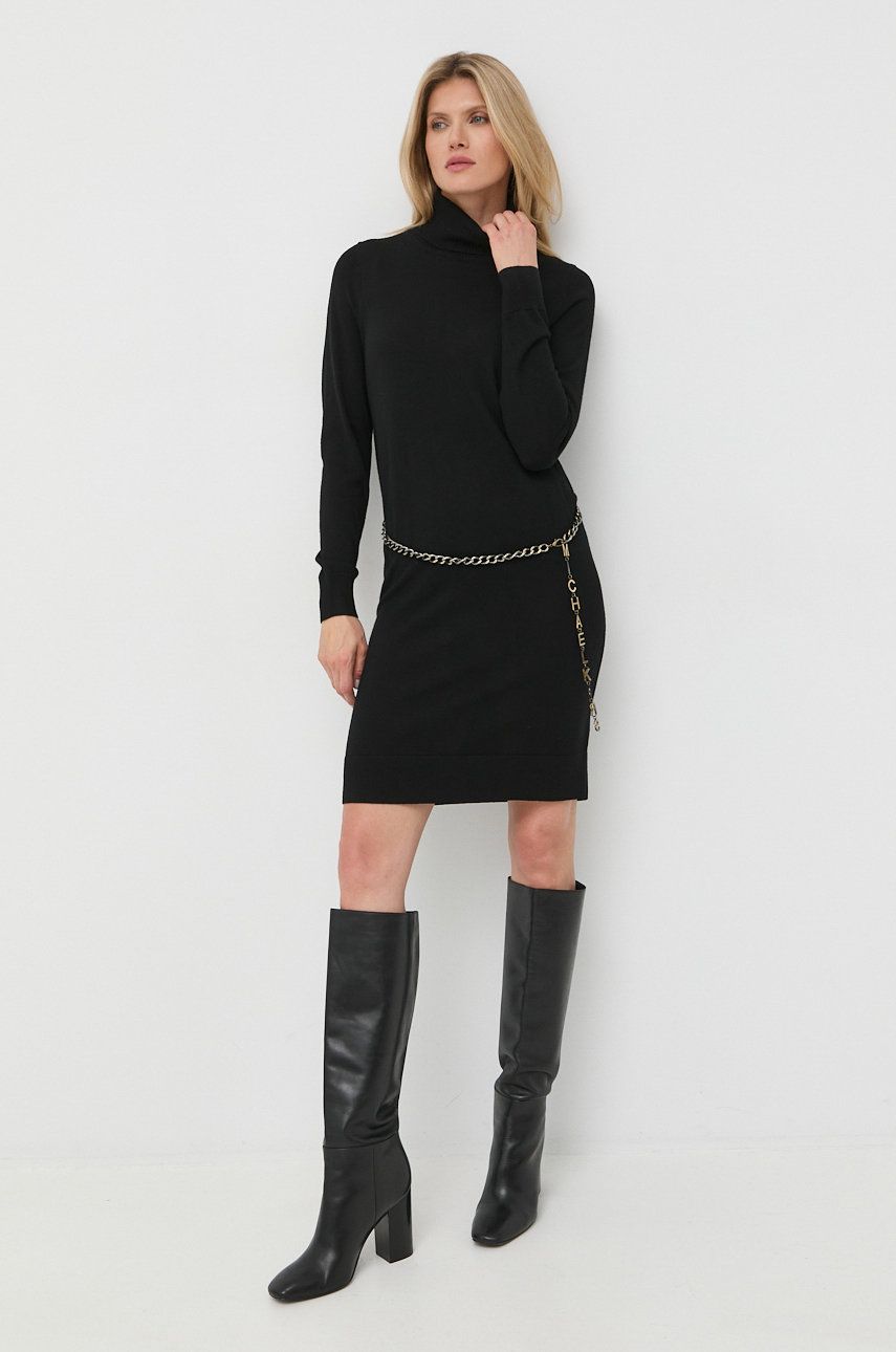 MICHAEL Michael Kors rochie din lana culoarea negru, mini, drept