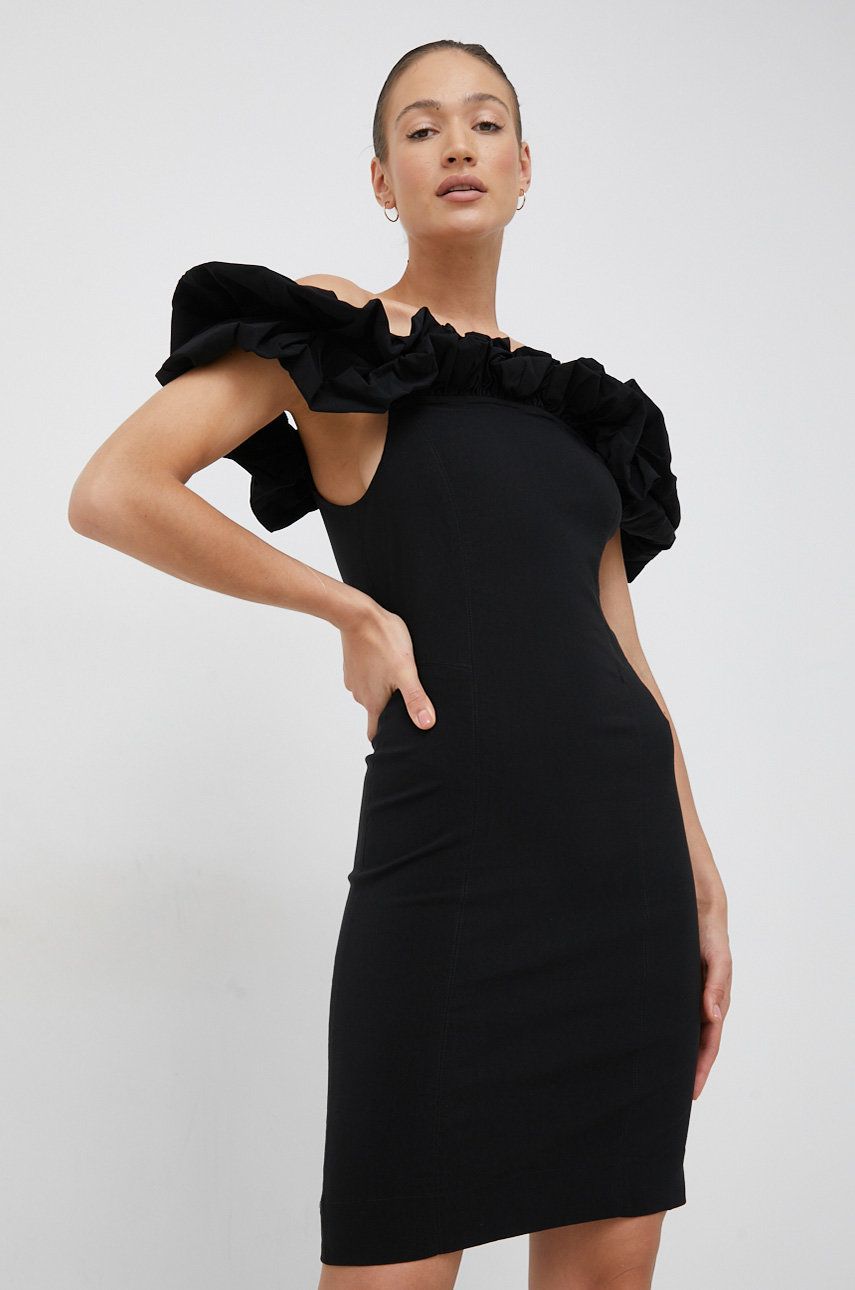 Y.A.S rochie Carrie culoarea negru, mini, drept
