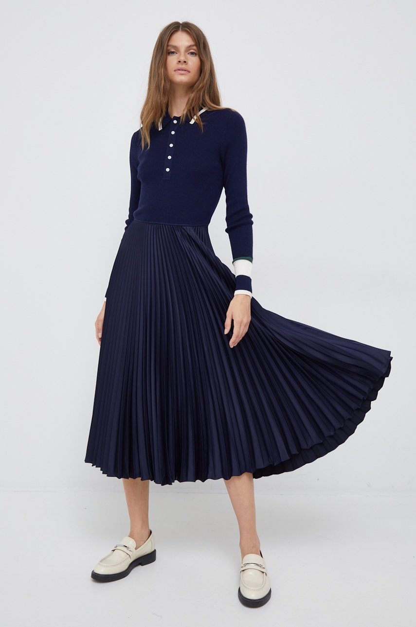 

Платье Polo Ralph Lauren цвет синий midi расклешённая