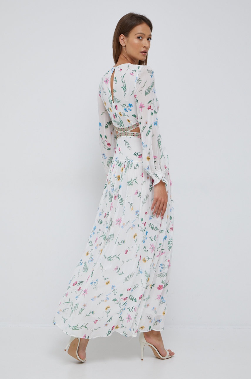 

Сукня Pepe Jeans колір білий maxi розкльошена