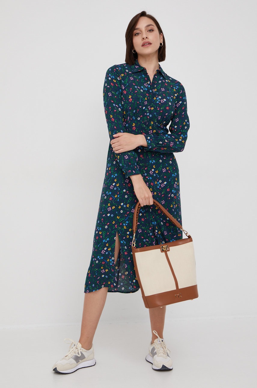

Платье Pepe Jeans цвет синий midi расклешённое