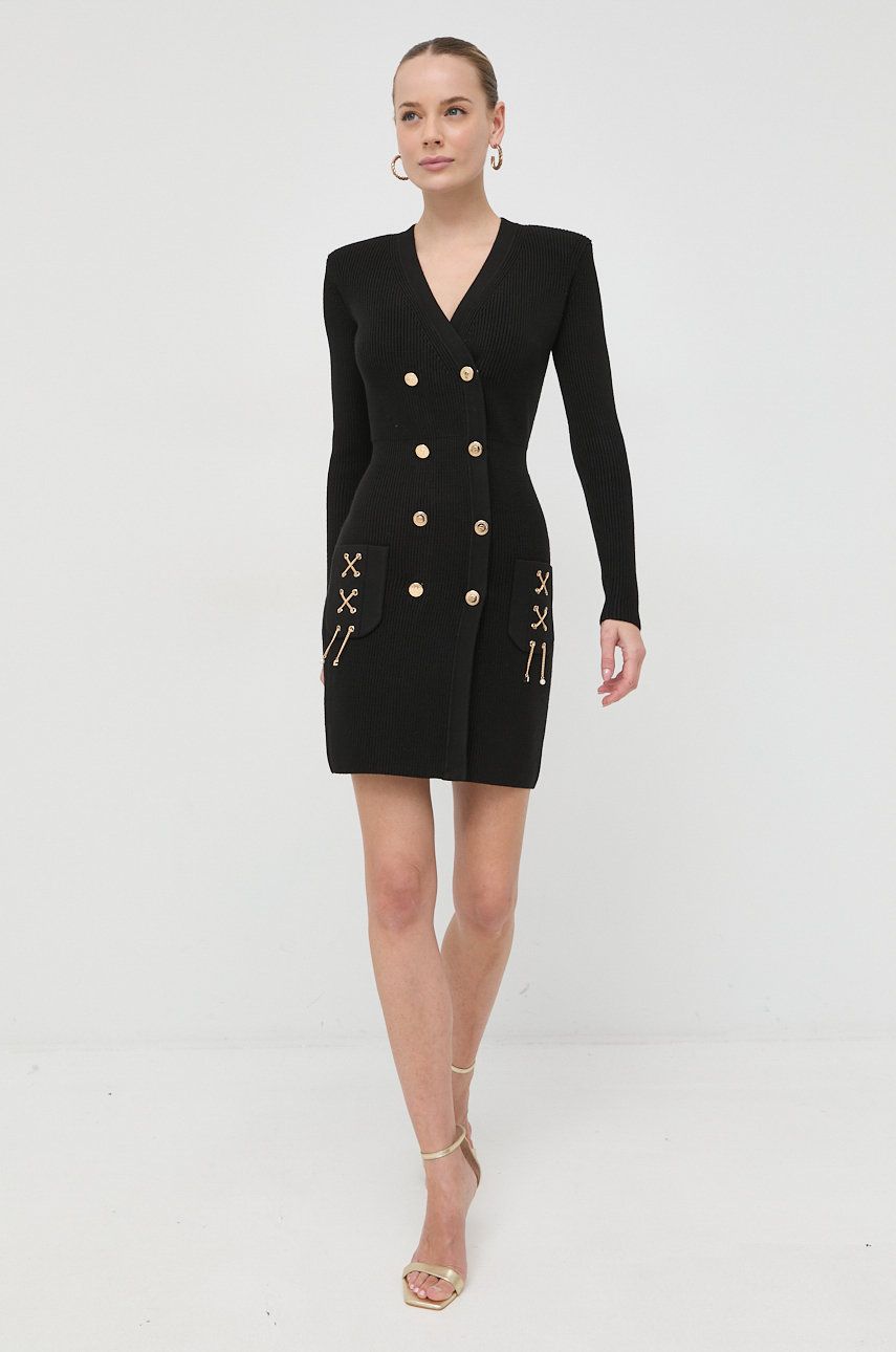 Elisabetta Franchi rochie culoarea negru, mini, mulata answear imagine noua