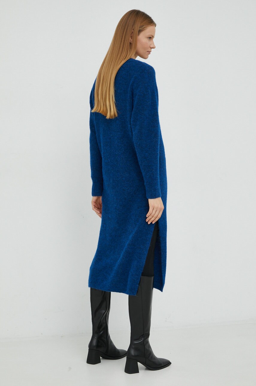 Вовняна сукня Gestuz Alpha колір синій midi oversize