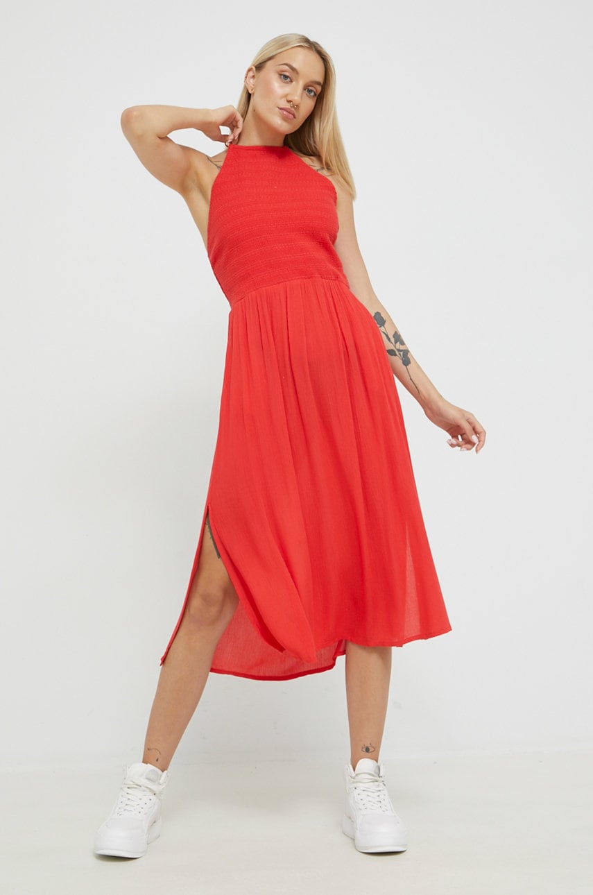 Superdry rochie culoarea rosu, mini, drept