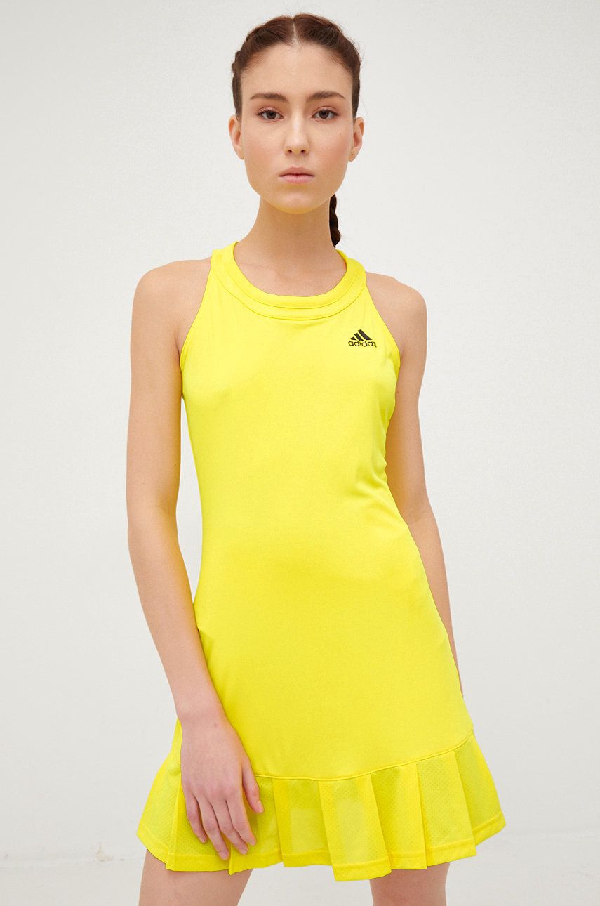 Adidas Performance sukienka kolor żółty mini dopasowana