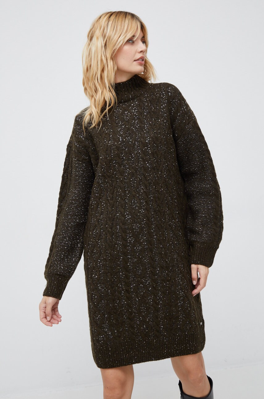

Вовняна сукня Scotch & Soda колір зелений mini oversize