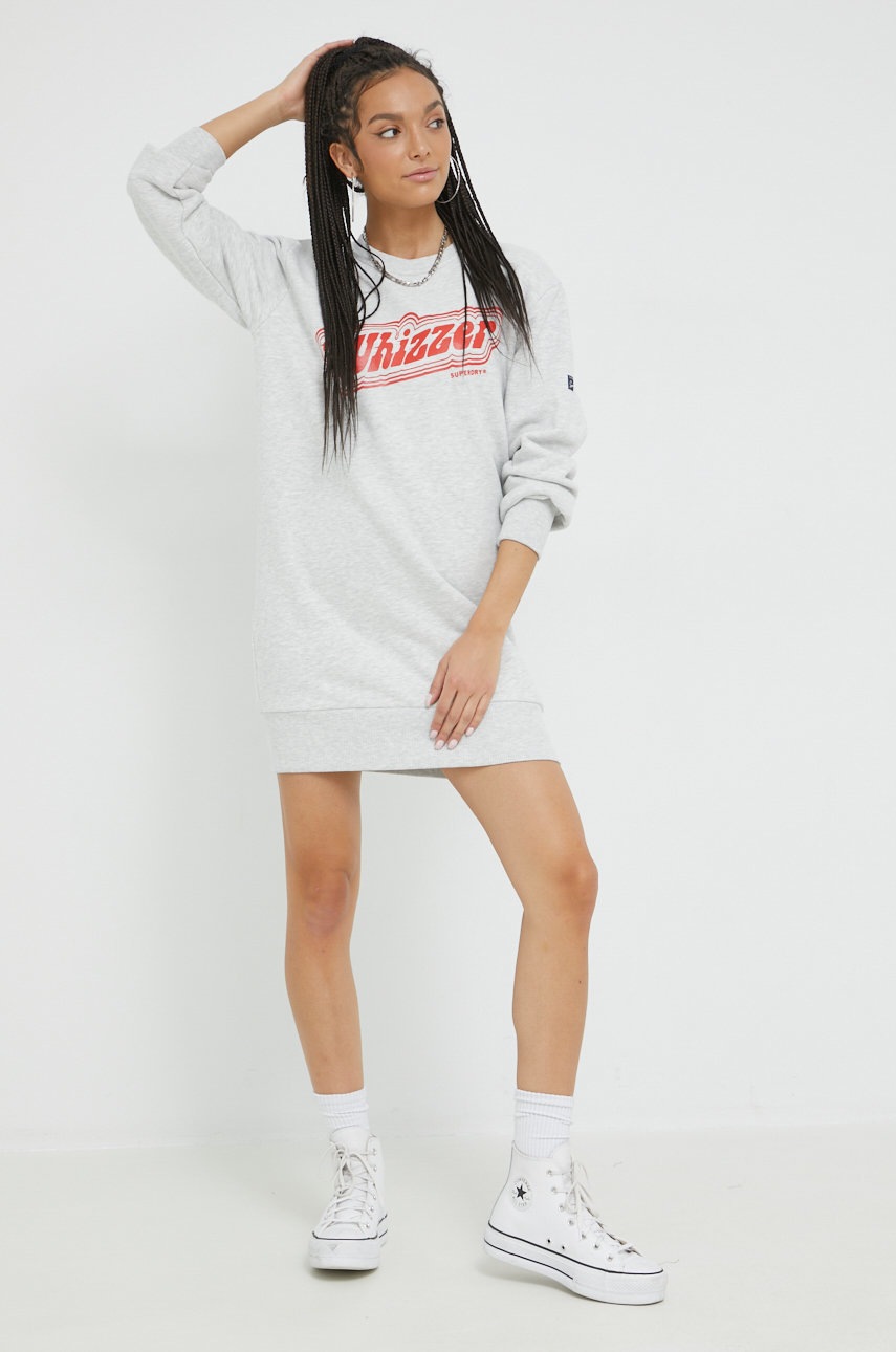 

Платье Superdry цвет серый mini прямая