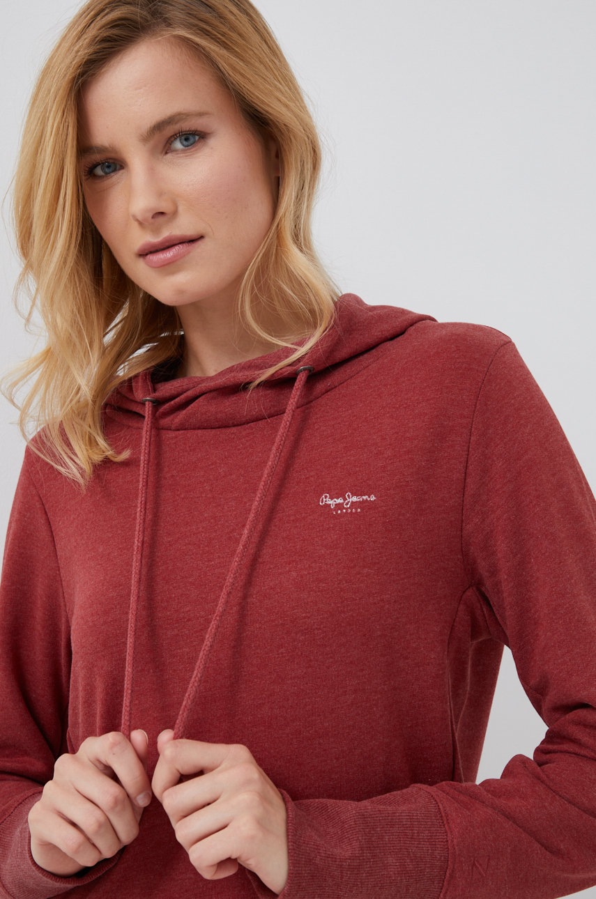 

Рокля Pepe Jeans в бордо къс модел със стандартна кройка