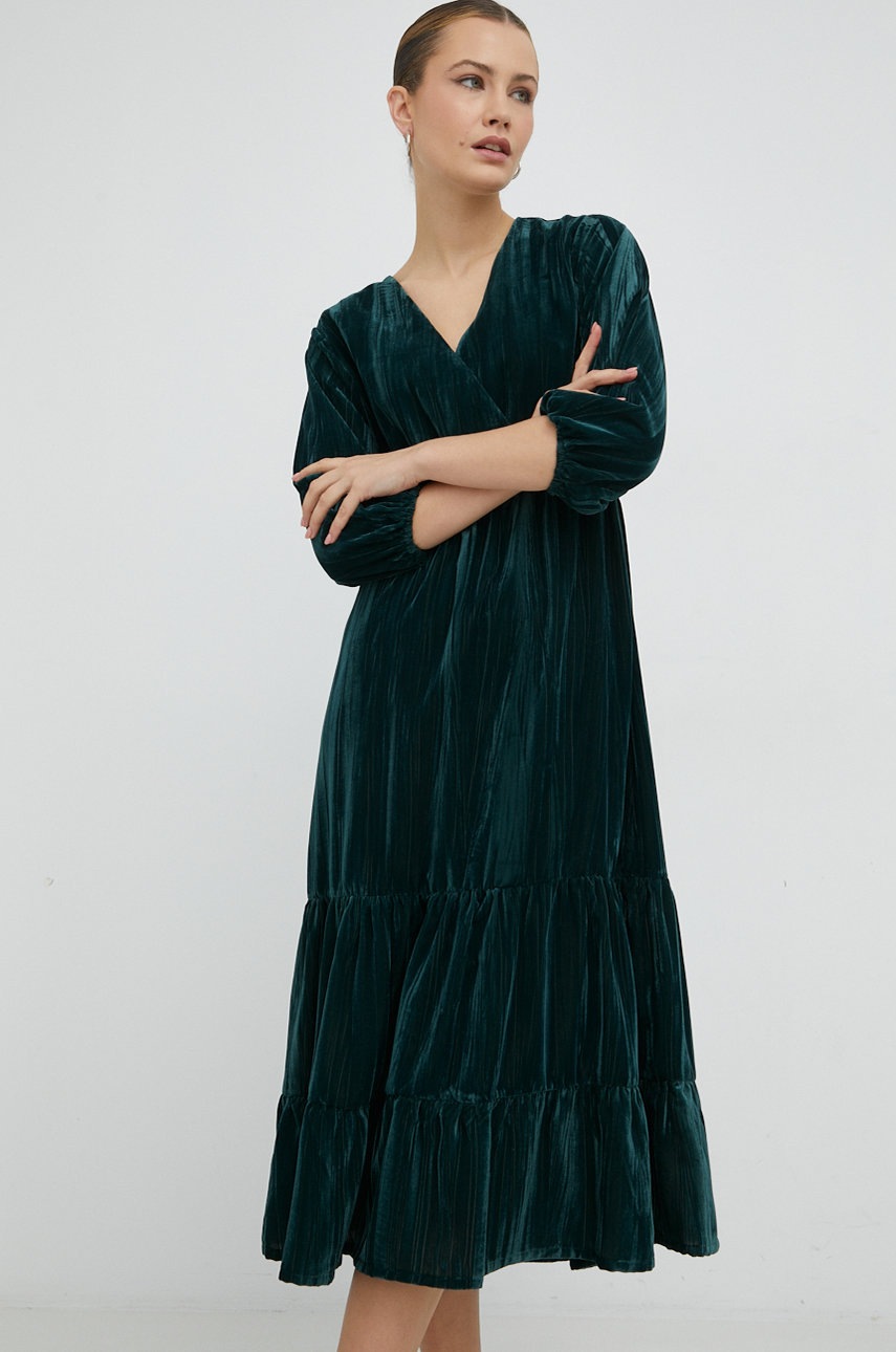Max&co. rochie frate culoarea verde, midi, evazati