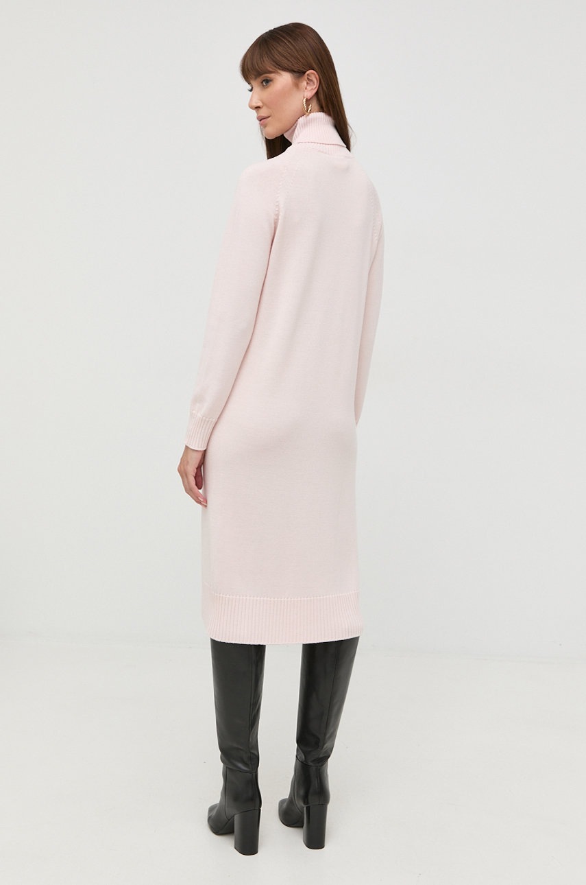 

Шерстяное платье Max Mara Leisure цвет розовый mini прямая