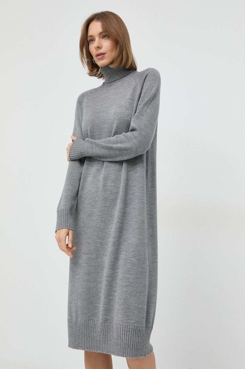 Max Mara Leisure rochie din lana culoarea gri, mini, drept 2023 ❤️ Pret Super answear imagine noua 2022