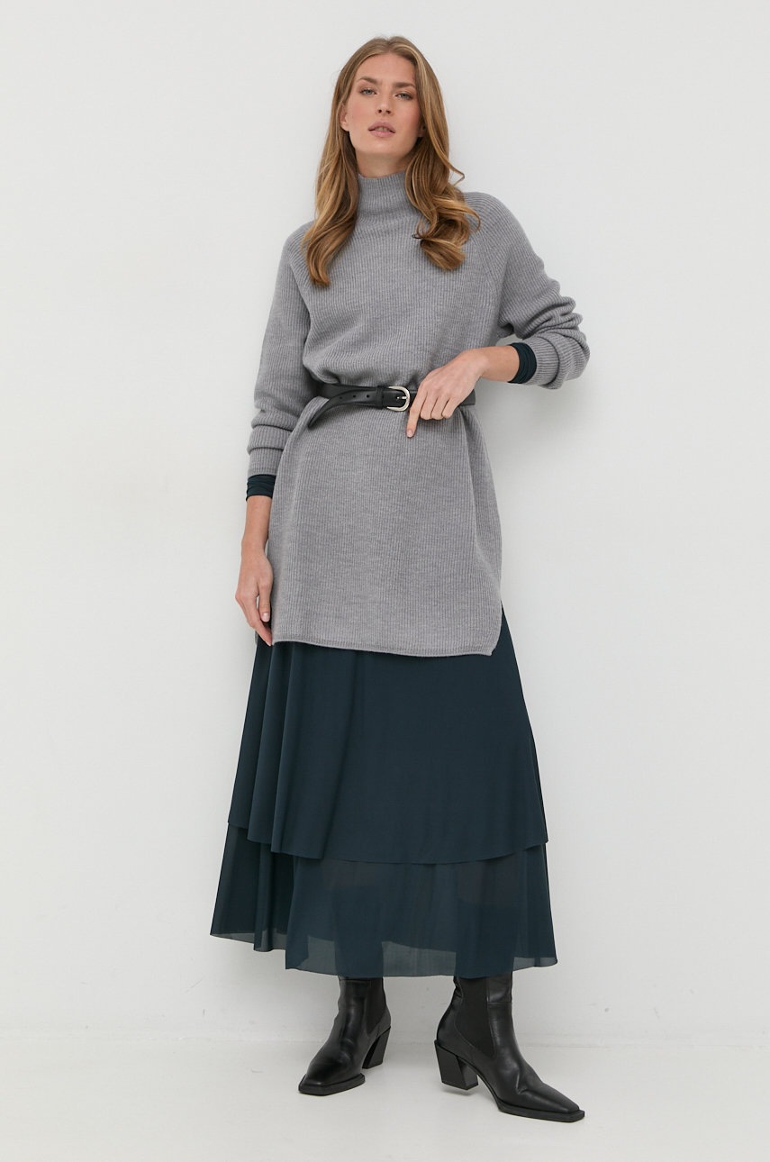 

Вовняна сукня Max Mara Leisure колір сірий mini пряма