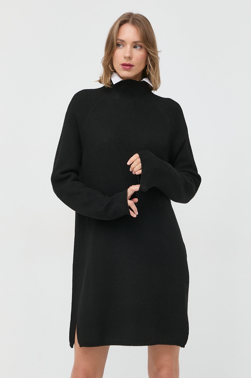 Max mara leisure rochie din lana culoarea negru, mini, drept