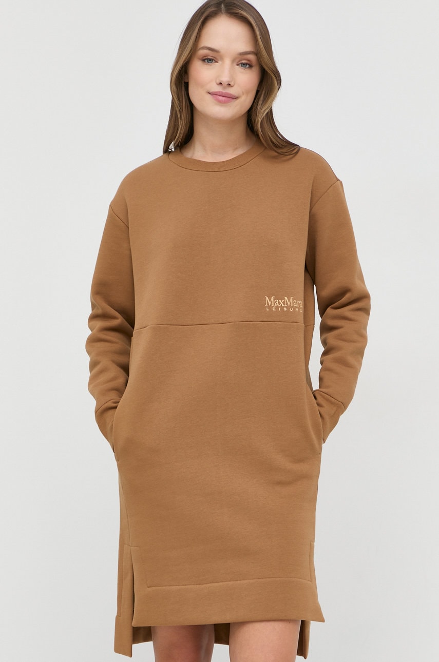 Max mara leisure rochie culoarea maro, mini, drept
