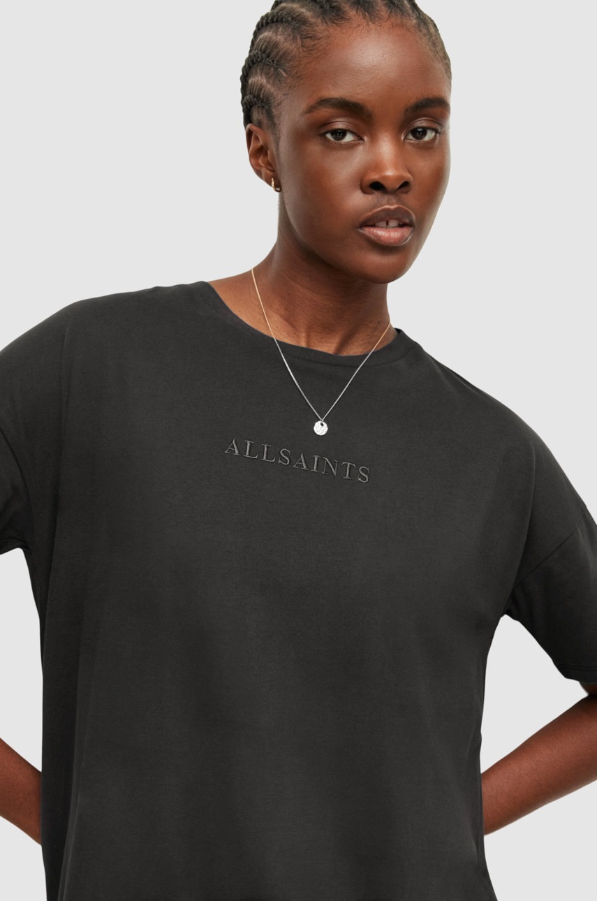 

Хлопковое платье AllSaints цвет чёрный mini oversize